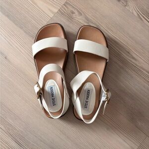 Steve Madden Cream Strap Sandals